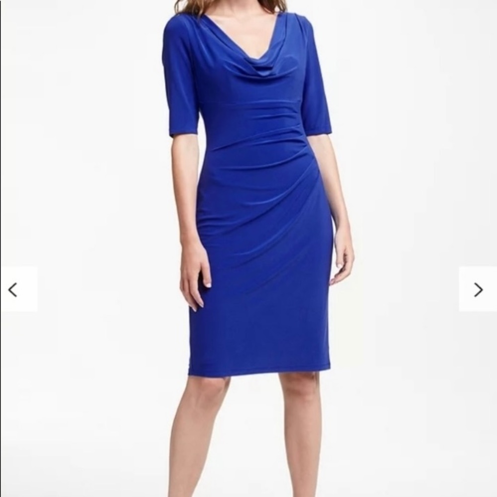 - Used Ralph Lauren blue wrap dress size 8P.